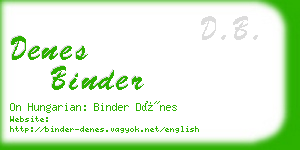 denes binder business card